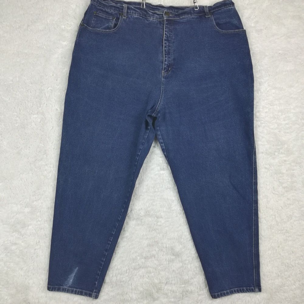 Denim & Company Womens Jeans Tapered Leg Denim Blue Medium Wash Plus 26W